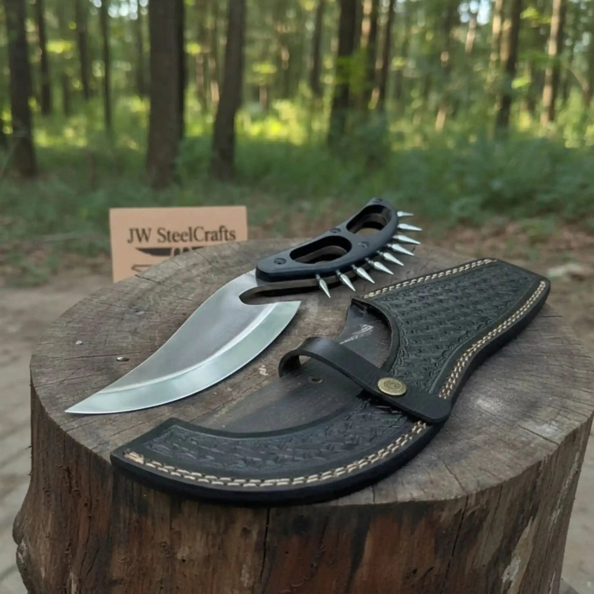 Handmade Persian-Inspired Hawkbill Knife with Black Micarta Handle Carbon Steel Blade