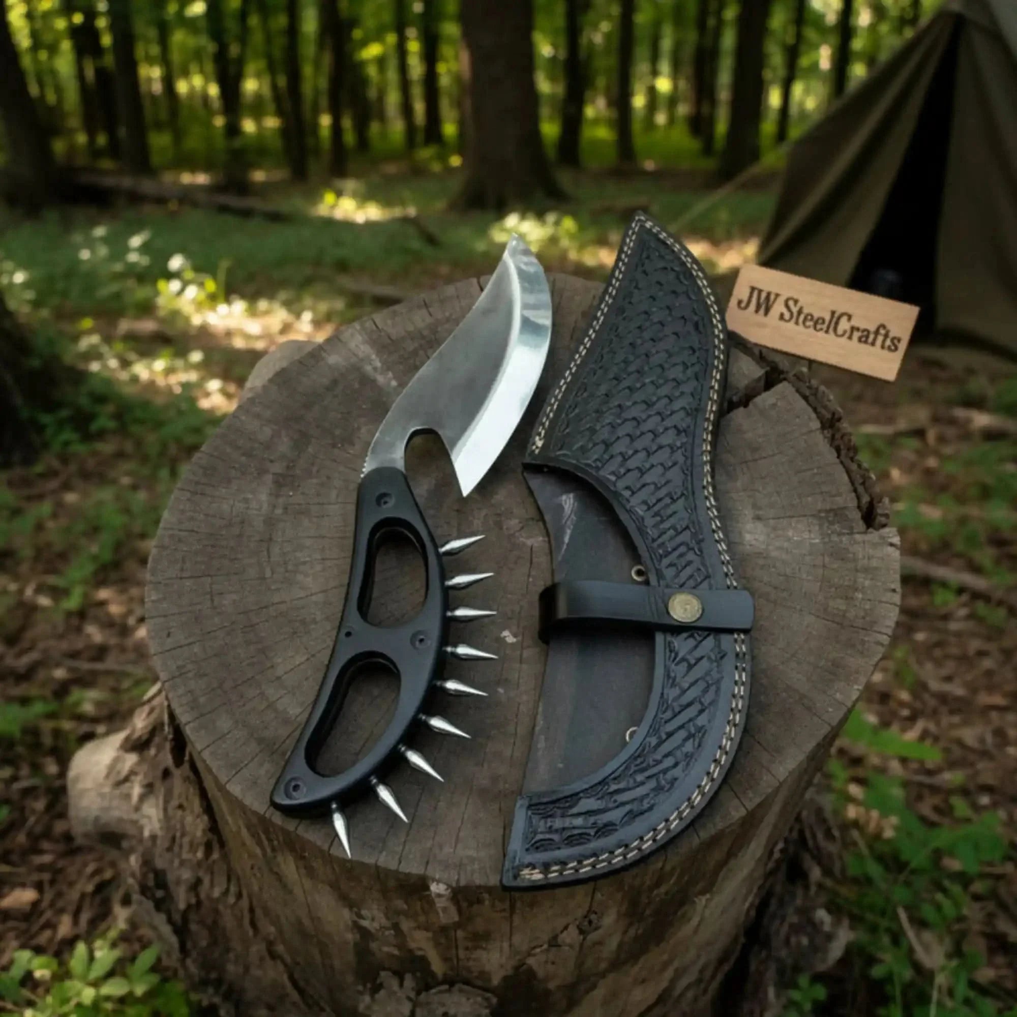 Handmade Persian-Inspired Hawkbill Knife with Black Micarta Handle Carbon Steel Blade