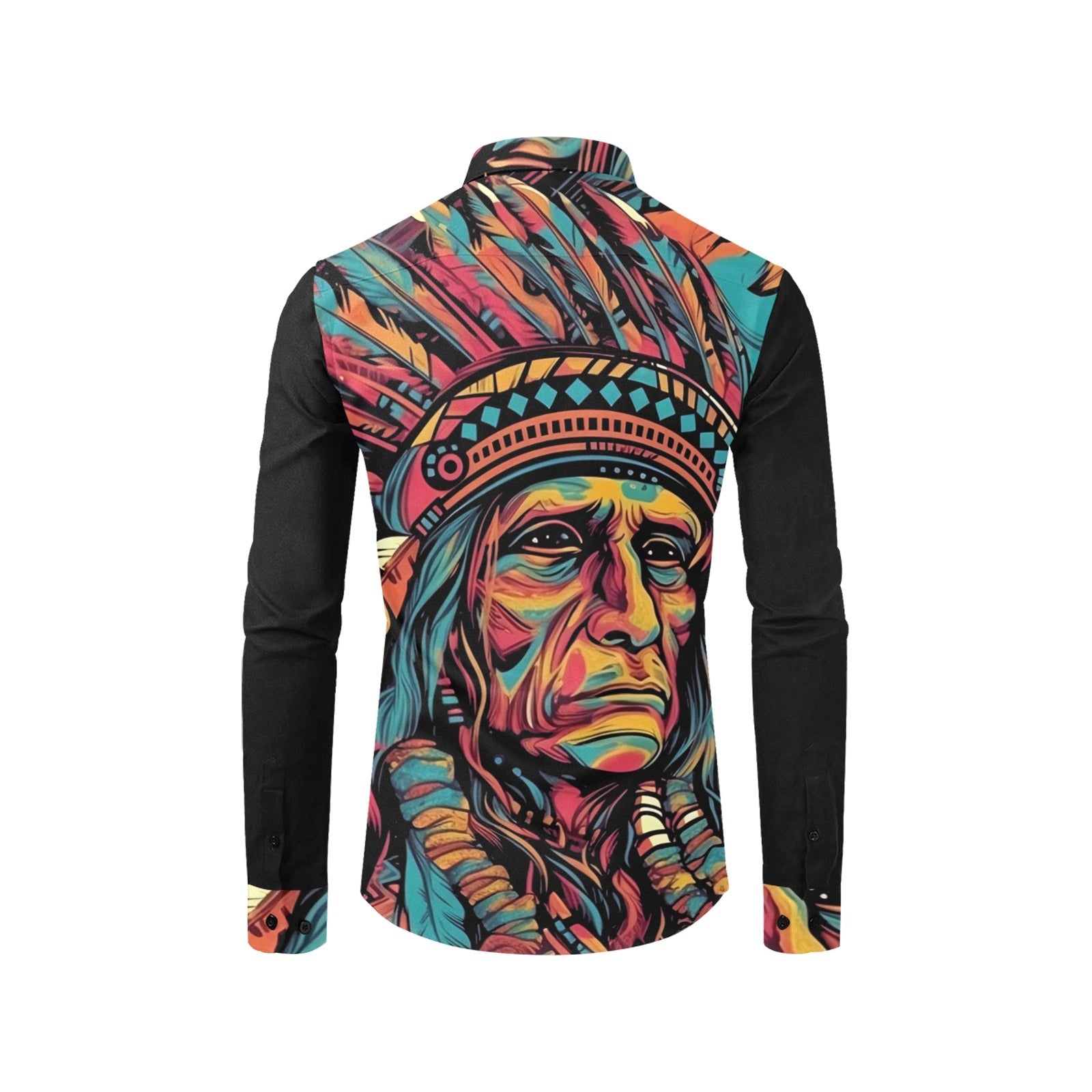 Baha Ranch Painted Indian Chief Unisex Western Button Up Shirt by Baha Ranch Western Wear - product image 3