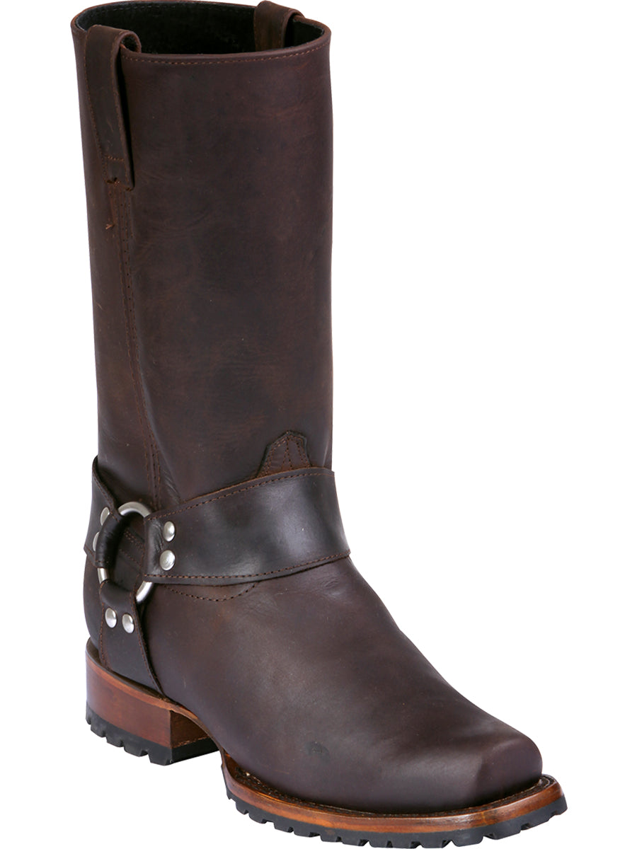 Rodeo Bravo x El General Men's Leather Biker Cowboy Boot - Crazy Dark Brown 40673 — view 2