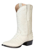Men’s Pointed Toe Cowboy Boot - Made in Mexico - Embossed Hornback Caiman Print - Bone White 40845