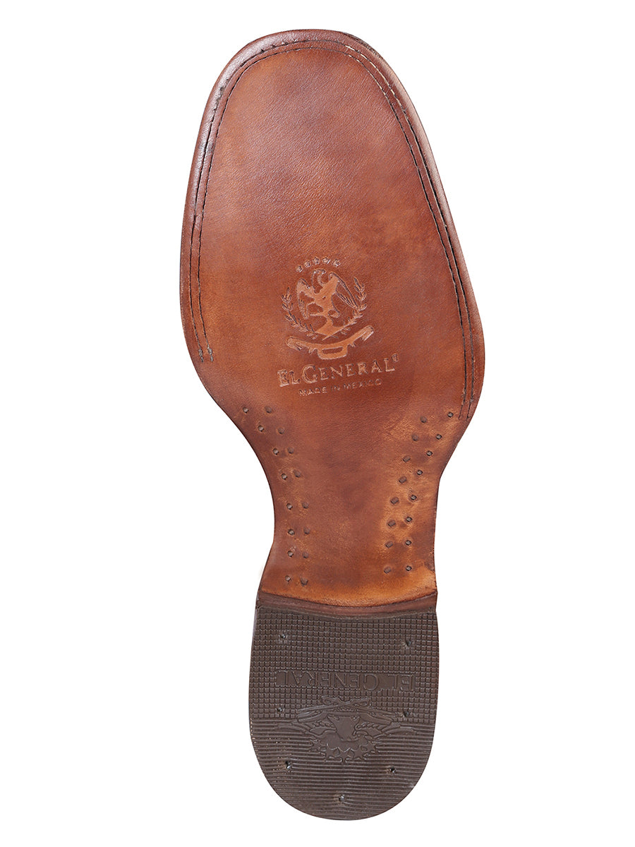 El General Men's Leather Cowboy Ankle Boot - Made in Mexico- Privo Nogal 41498 — view 3