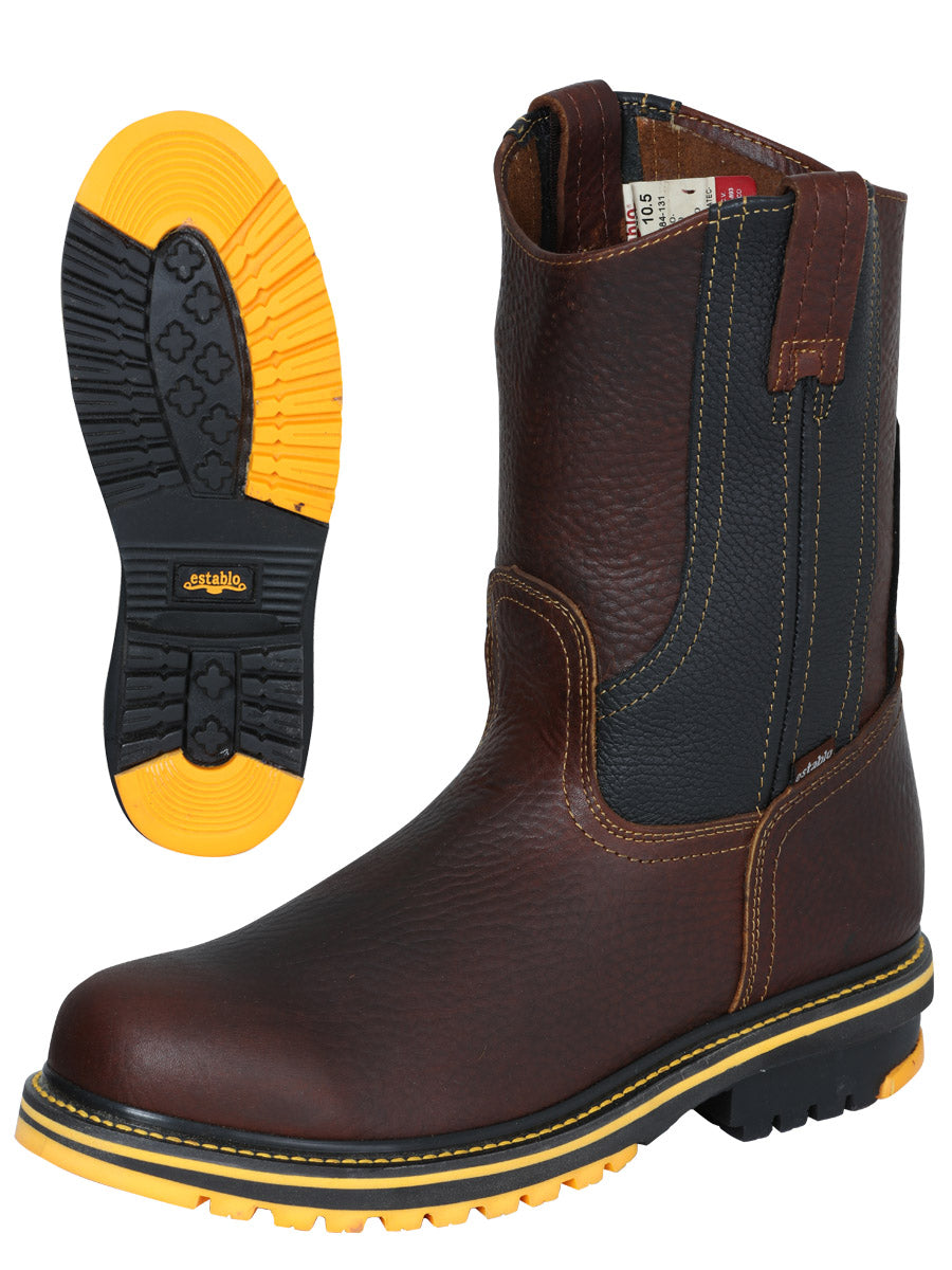 ESTABLO Men’s Leather Work Boot - Made in Mexico - Bull Fight Shedron 41538