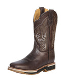 Establo Men’s Rodeo Boot - Bovine Grizzly Leather in Brown 41539