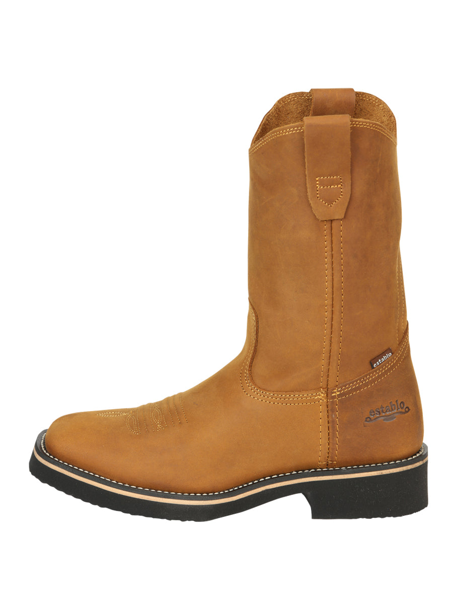 ESTABLO Men’s Leather Hybrid Work Cowboy Boot – Made in Mexico - Crazy Mango 41549 — view 5