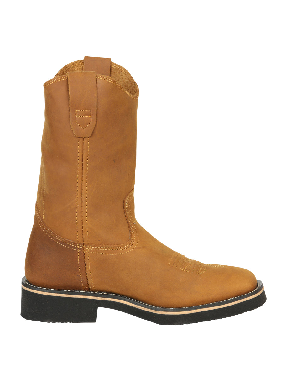 ESTABLO Men’s Leather Hybrid Work Cowboy Boot – Made in Mexico - Crazy Mango 41549 — view 6