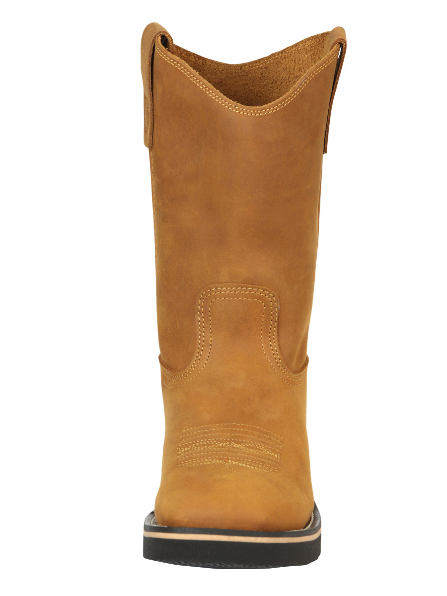 ESTABLO Men’s Leather Hybrid Work Cowboy Boot – Made in Mexico - Crazy Mango 41549 — view 7