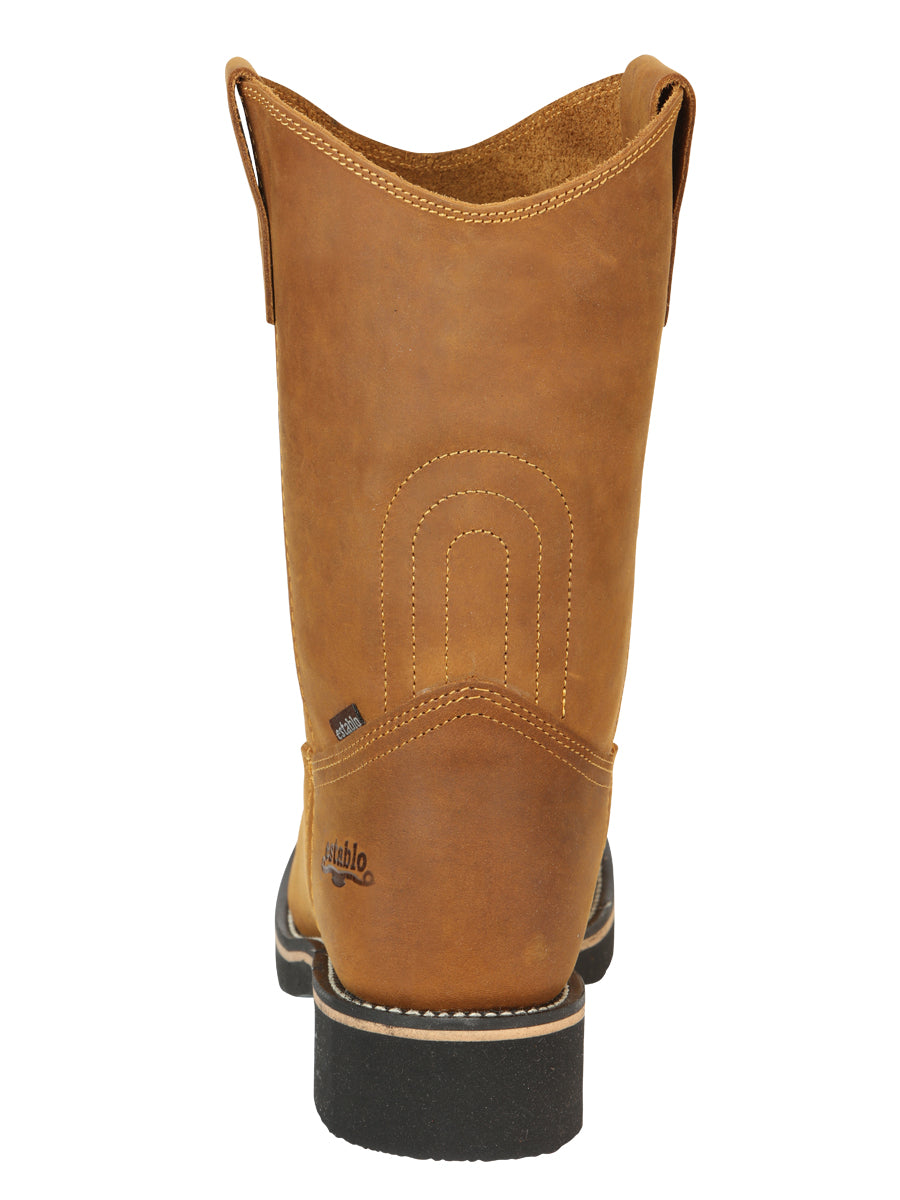 ESTABLO Men’s Leather Hybrid Work Cowboy Boot – Made in Mexico - Crazy Mango 41549 — view 8