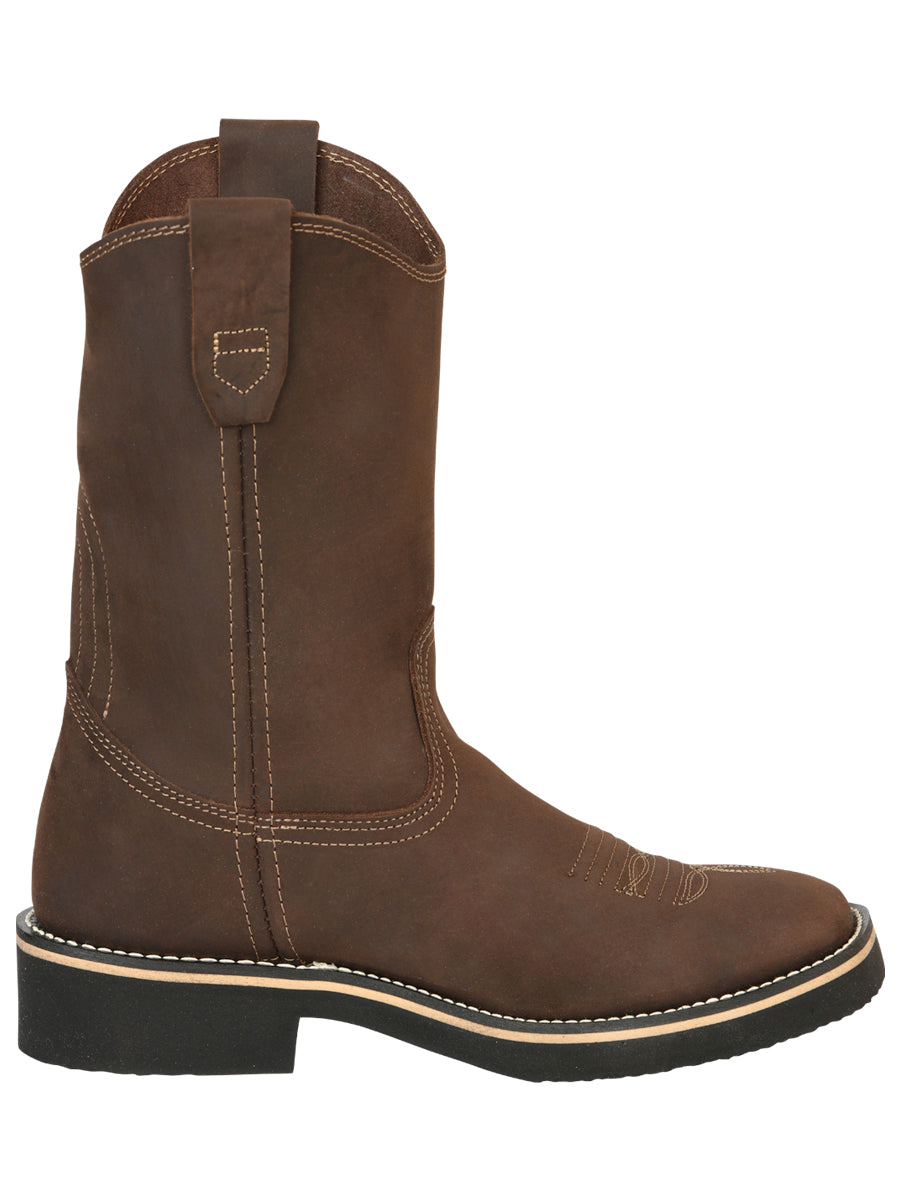 ESTABLO Men’s Leather Hybrid Work Cowboy Boot - Made In Mexico - Crazy Tan 41550 — view 6