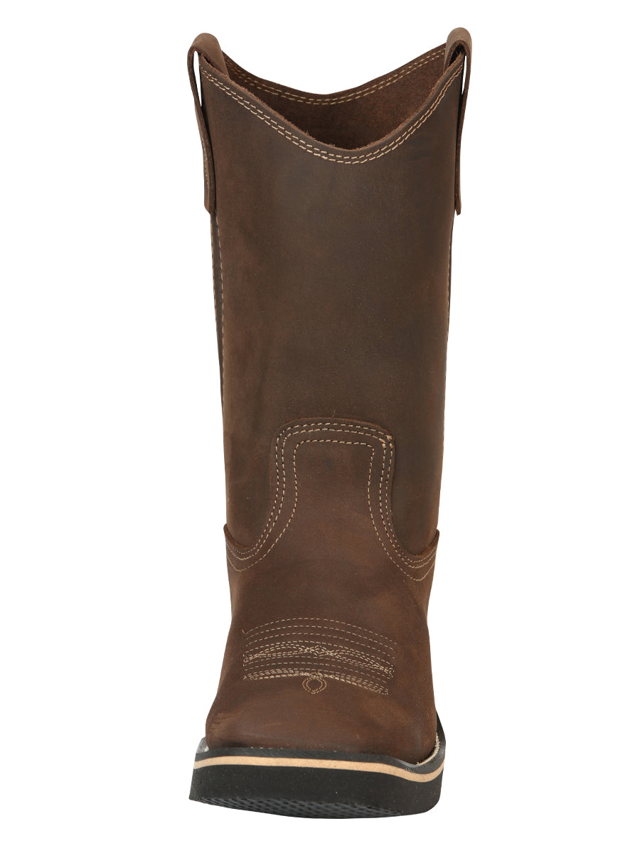 ESTABLO Men’s Leather Hybrid Work Cowboy Boot - Made In Mexico - Crazy Tan 41550 — view 7