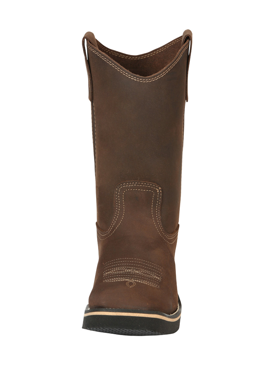 ESTABLO Men’s Leather Hybrid Work Cowboy Boot - Made In Mexico - Crazy Tan 41550 — view 8