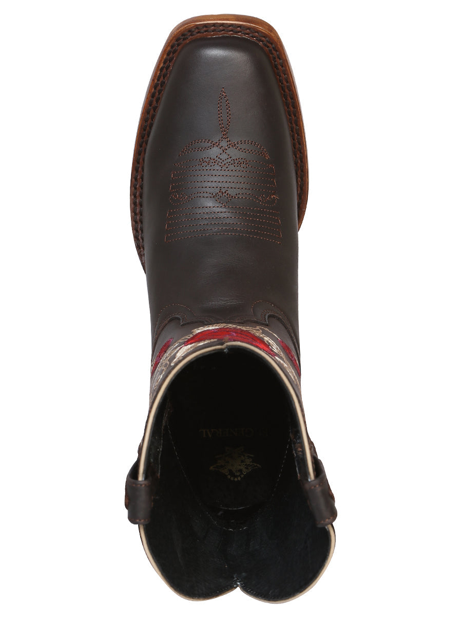 El General Women's Leather Western Cowboy Boot - Dark Brown 41785 — view 3