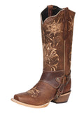 El General Women’s Leather Cowgirl Boots - Made in Mexico - Rustic Shedron 41907