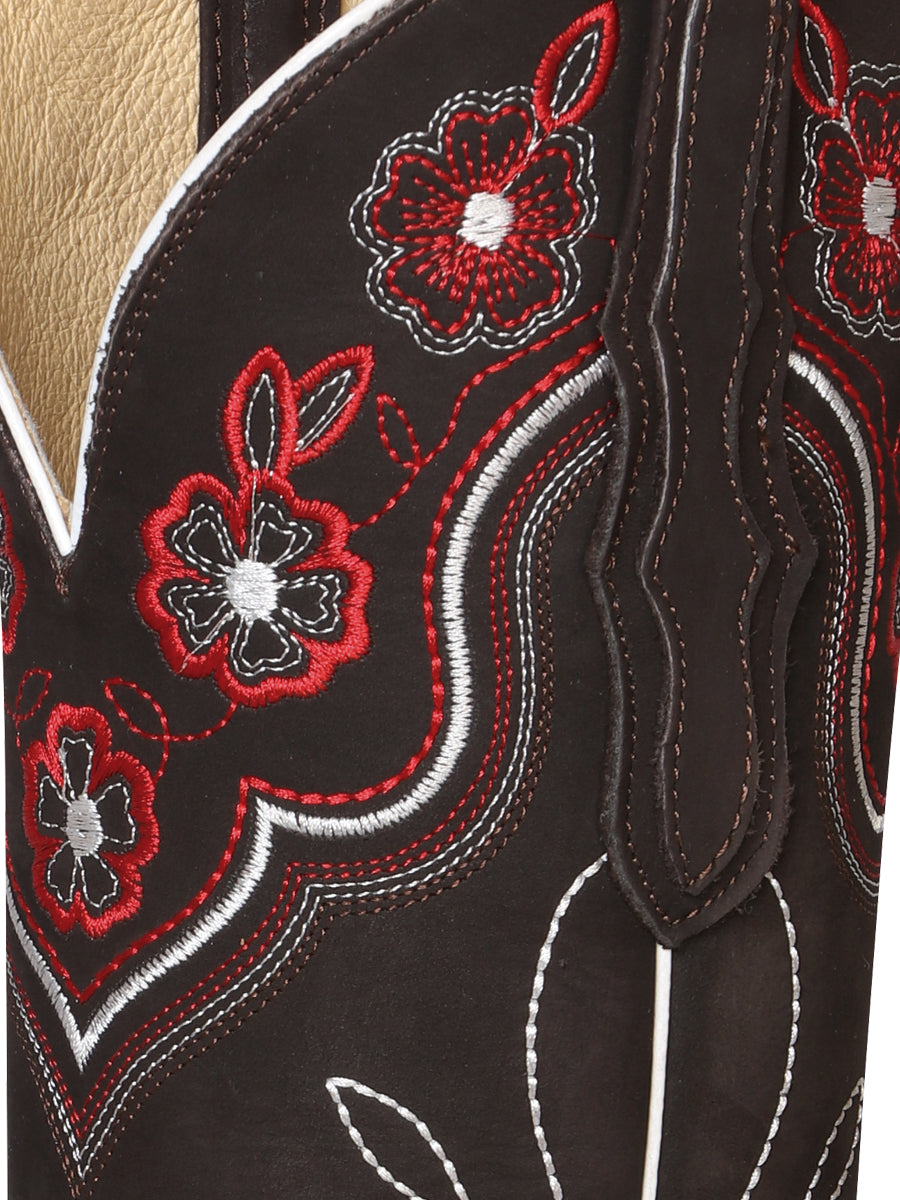 El General Womens Rodeo Boot- Suede Dark Brown 42978 — view 4