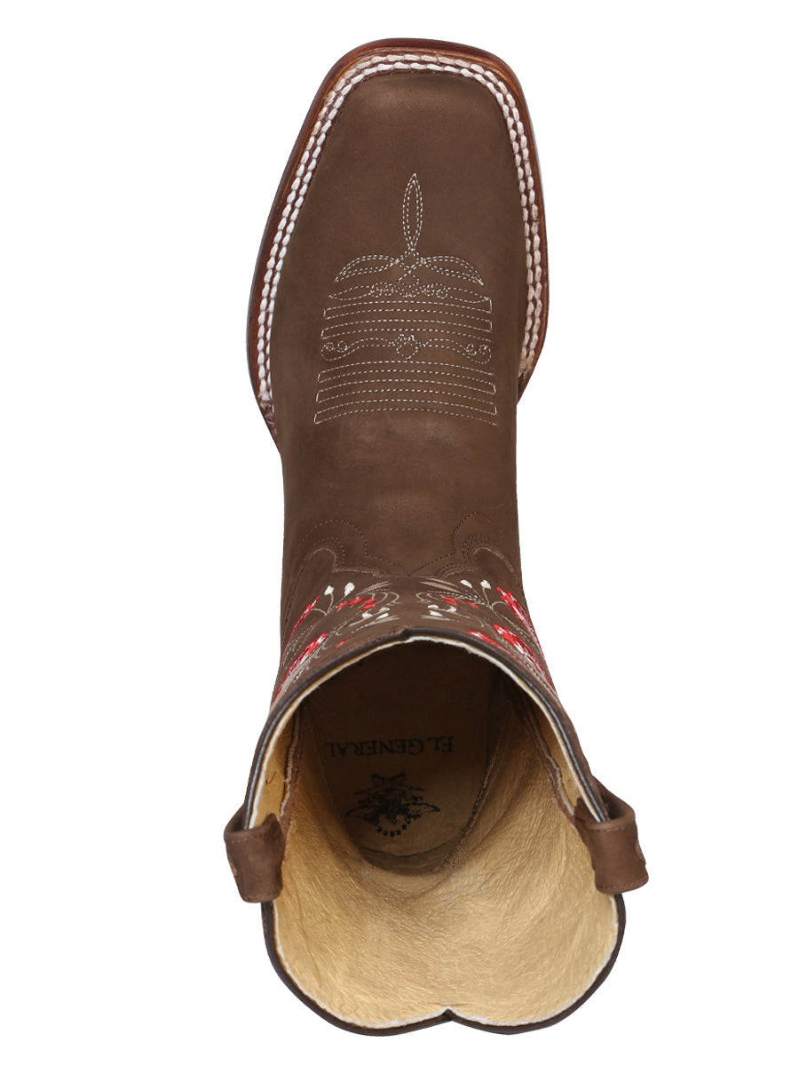 El General Womens Rodeo Boot - Suede Brown 42984 — view 3