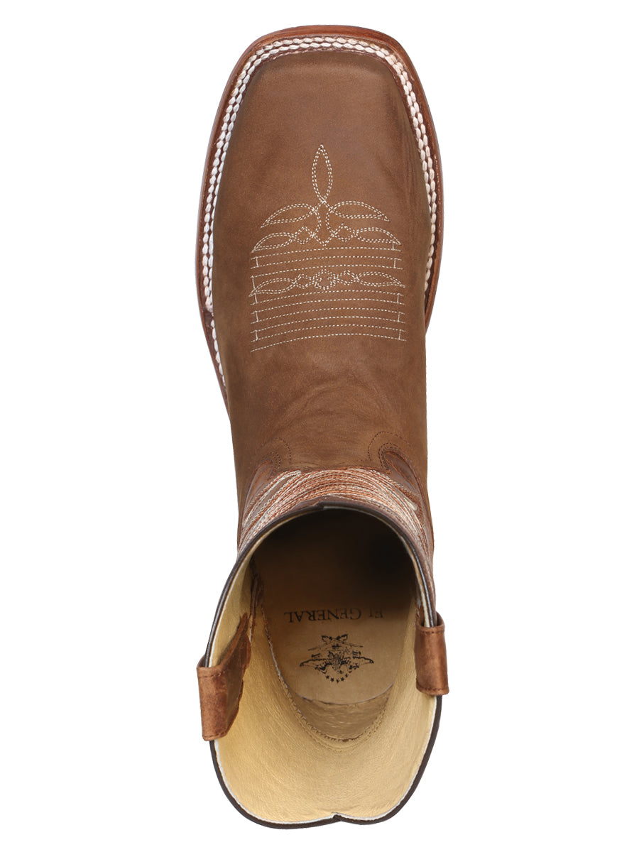 El General Men's Leather Cowboy Boot - Made in Mexico - Crazy Tan 42993 — view 3