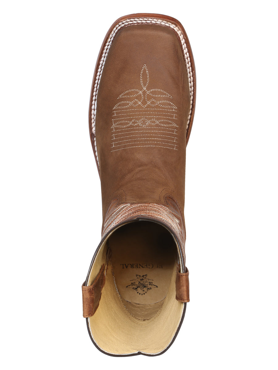 El General Men's Leather Cowboy Boot - Made in Mexico - Crazy Tan 42993 — view 5