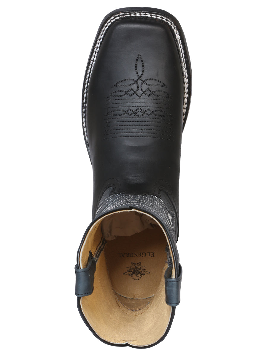 El General Men's Leather Cowboy Boot - Made in Mexico - Black 42994 — view 2