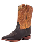 El General Men's Leather Cowboy Boot - Made in Mexico - Dark Brown 42996