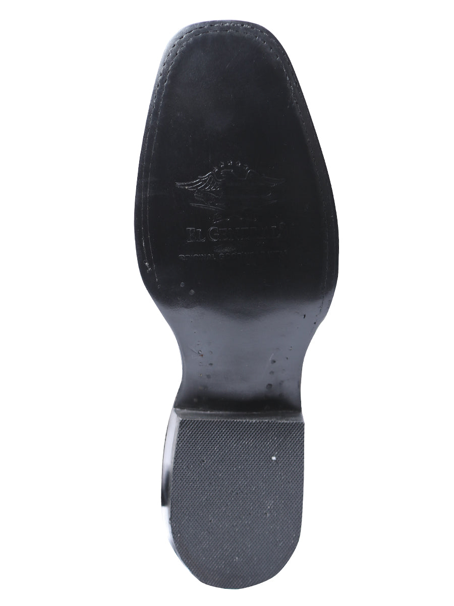 El General Men's Leather Cowboy Boot - Made in Mexico - Black 42998 — view 5