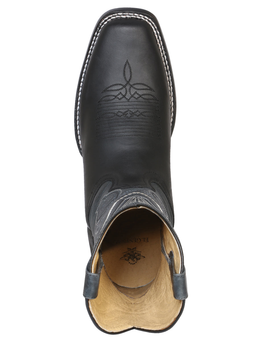 El General Men's Leather Cowboy Boot - Made in Mexico - Black 42998 — view 2