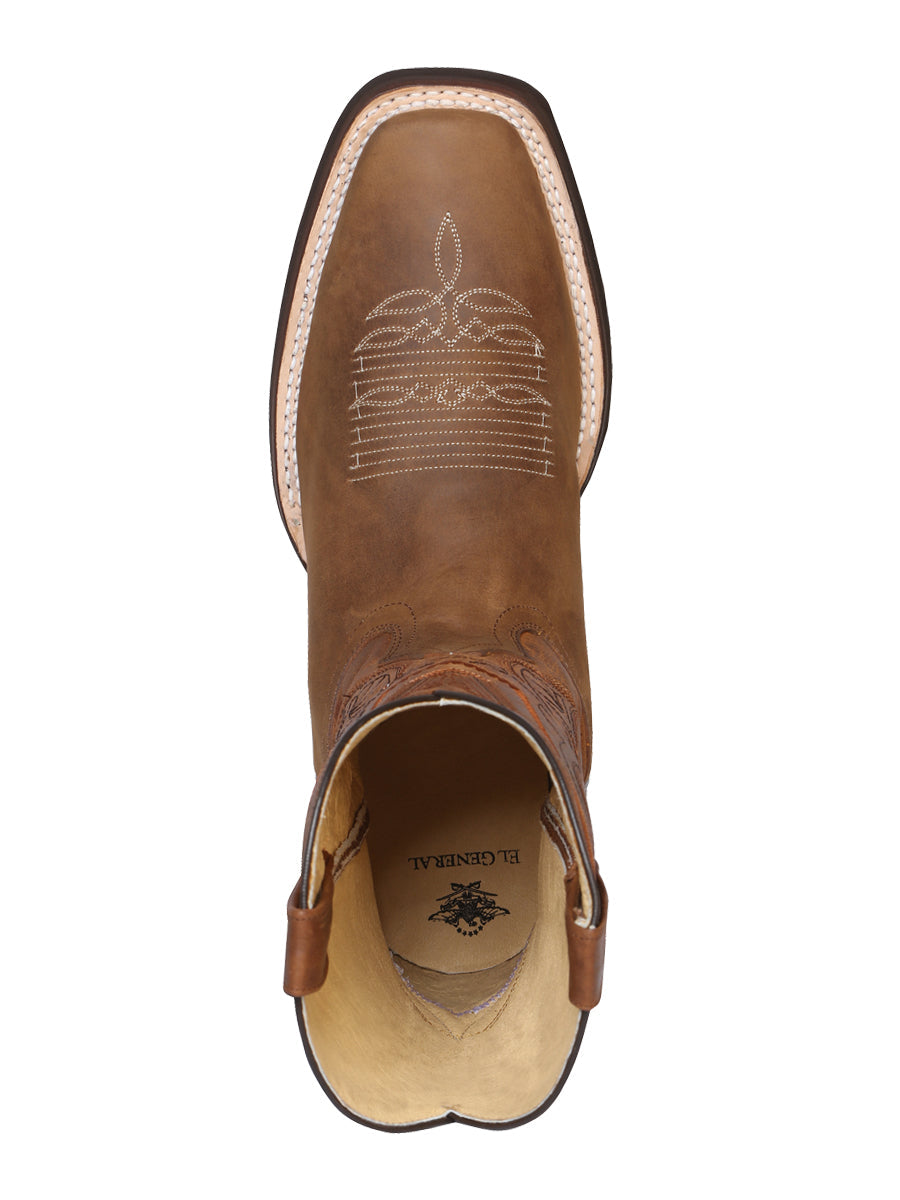 El General Men's Leather Cowboy Boot - Made in Mexico - Crazy Tan 43005 — view 2