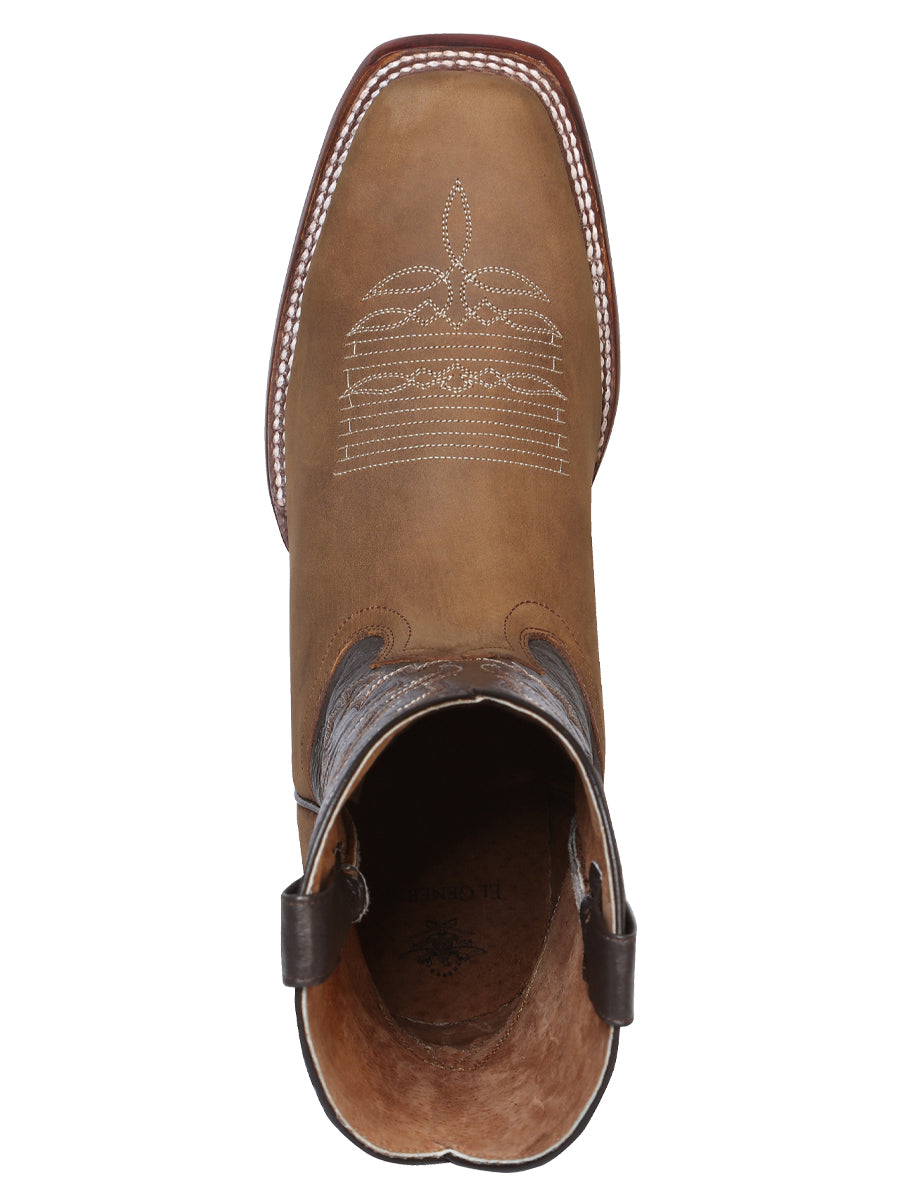 El General Men's Leather Cowboy Boot - Made in Mexico - Crazy Tan 43007 — view 2