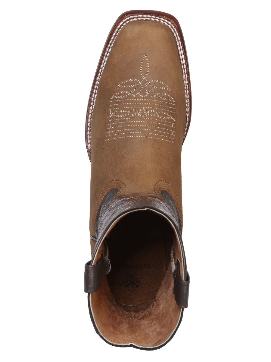 El General Men's Leather Cowboy Boot - Made in Mexico - Crazy Tan 43007 — view 4