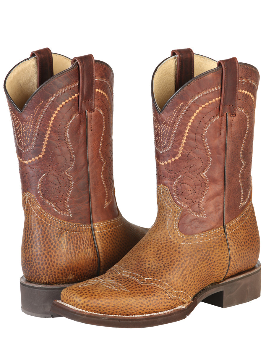 El General Men's Leather Cowboy Boot - Made in Mexico - Crazy Honey 43012 — view 2