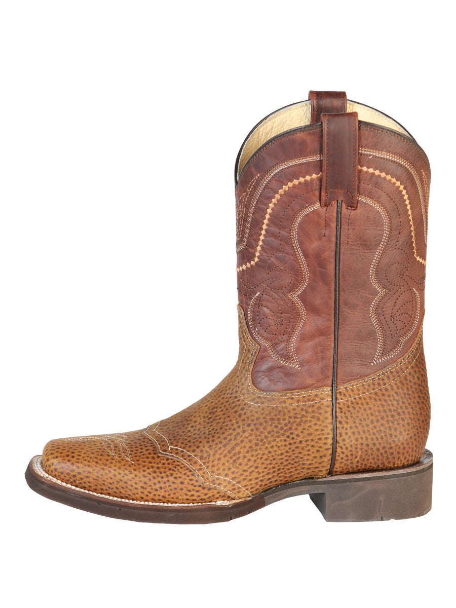 El General Men's Leather Cowboy Boot - Made in Mexico - Crazy Honey 43012 — view 3