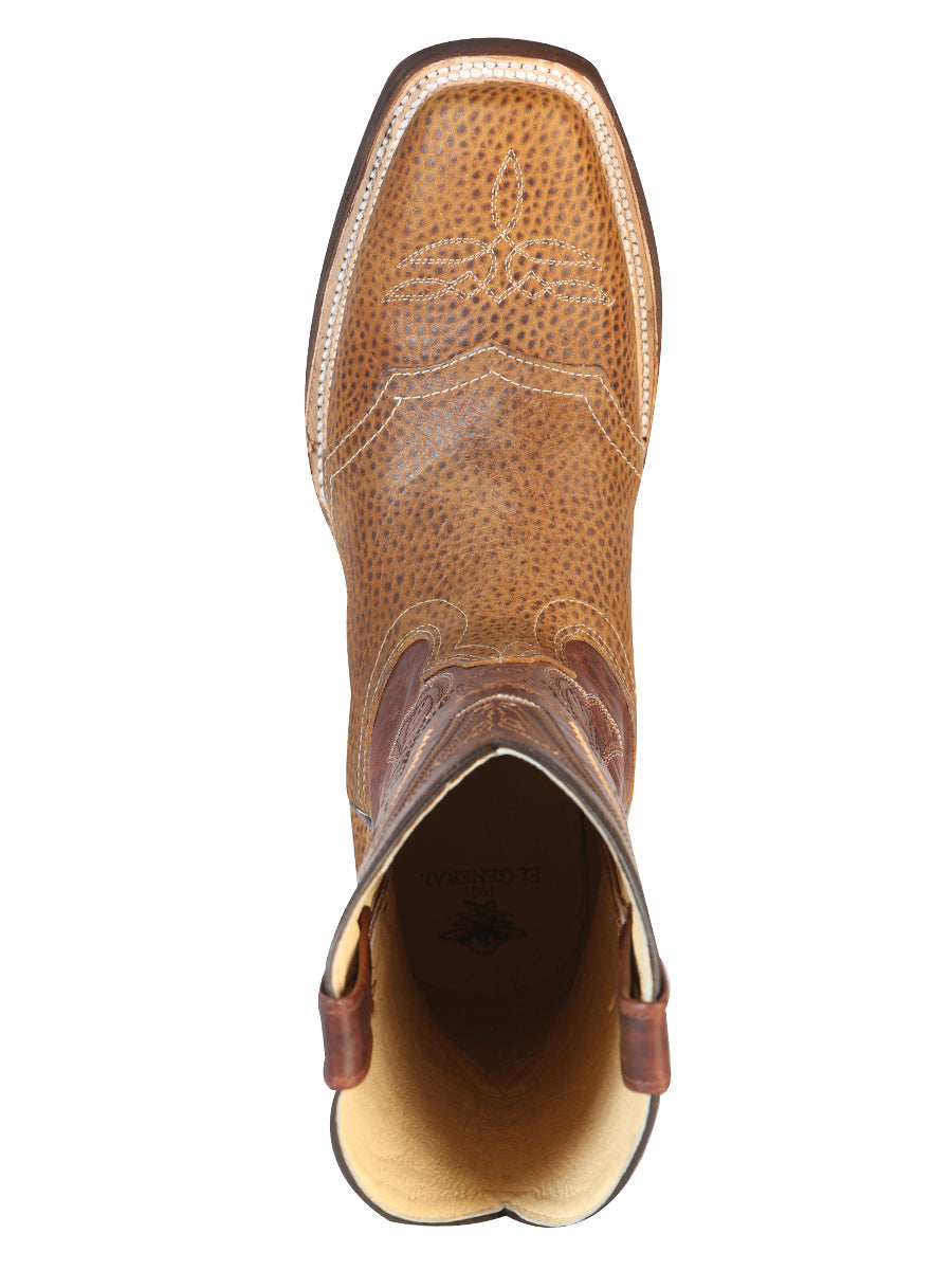 El General Men's Leather Cowboy Boot - Made in Mexico - Crazy Honey 43012 — view 6