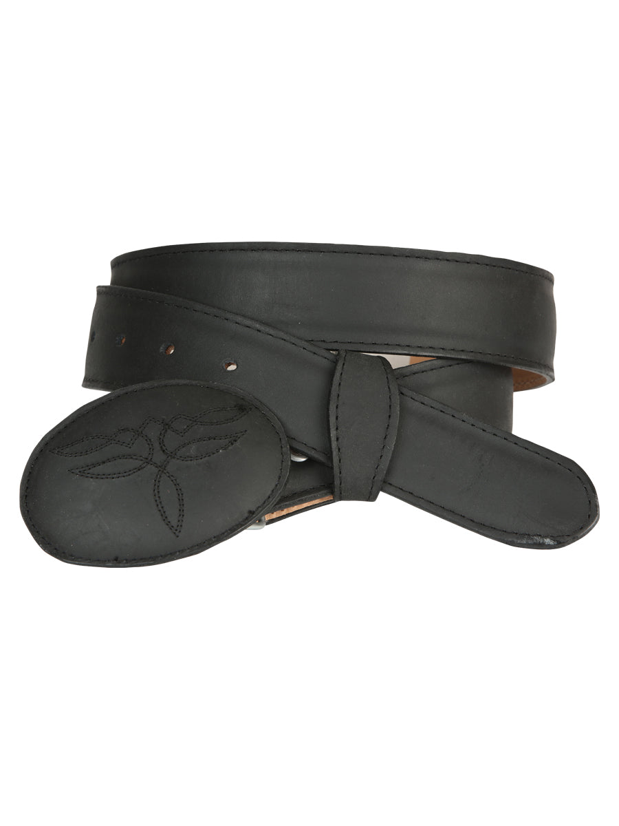 El General Men’s Western Belt - Crazy Cowhide Leather - Black 43190 — view 2
