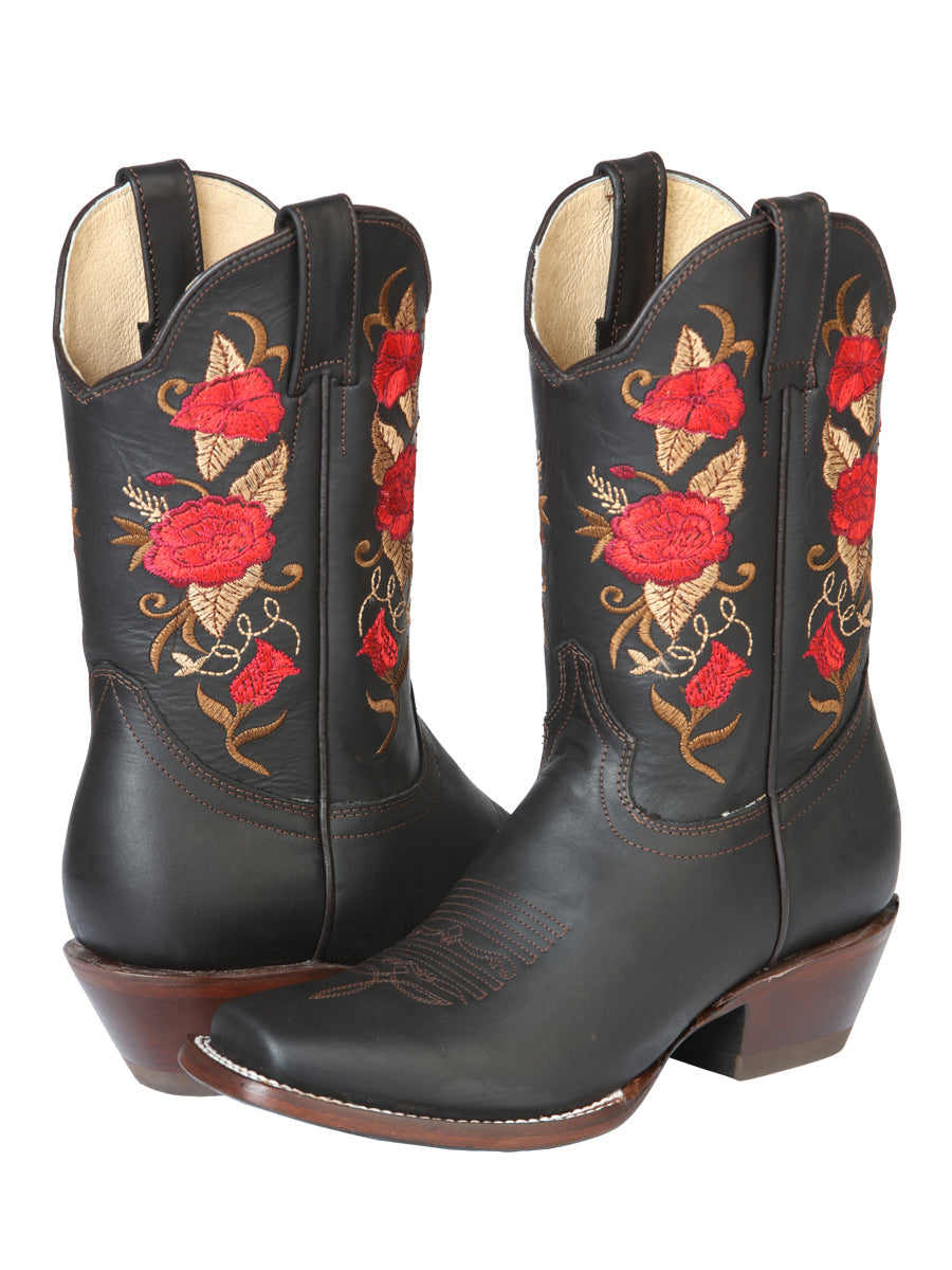 El General Women's Leather Western Cowboy Boot - Crazy Choco 43663 — view 2
