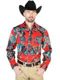 Red Casual Long Sleeve Shirt 43668