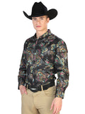 Black Multicolor Casual Long Sleeve Shirt 43800