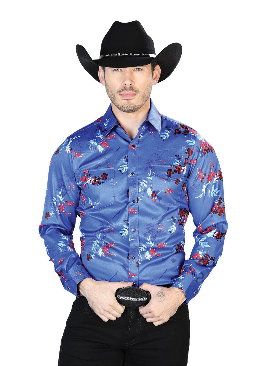 Blue Casual Long Sleeve Shirt 43942
