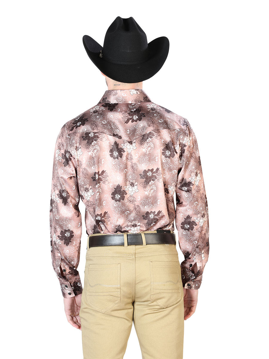 Light Brown Casual Long Sleeve Shirt 43947 — view 2