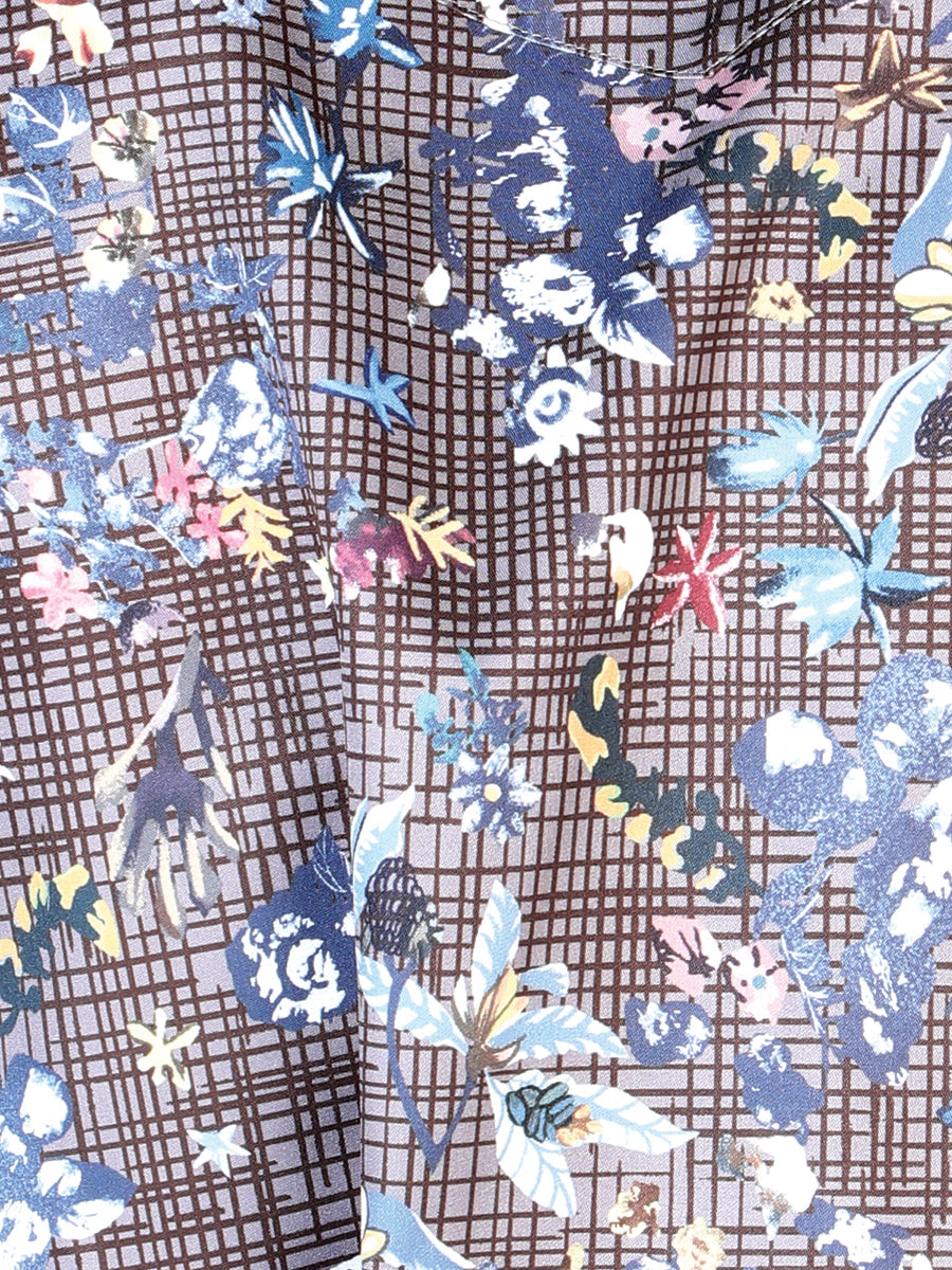 Navy Floral Casual Long Sleeve Shirt 43953 — view 3