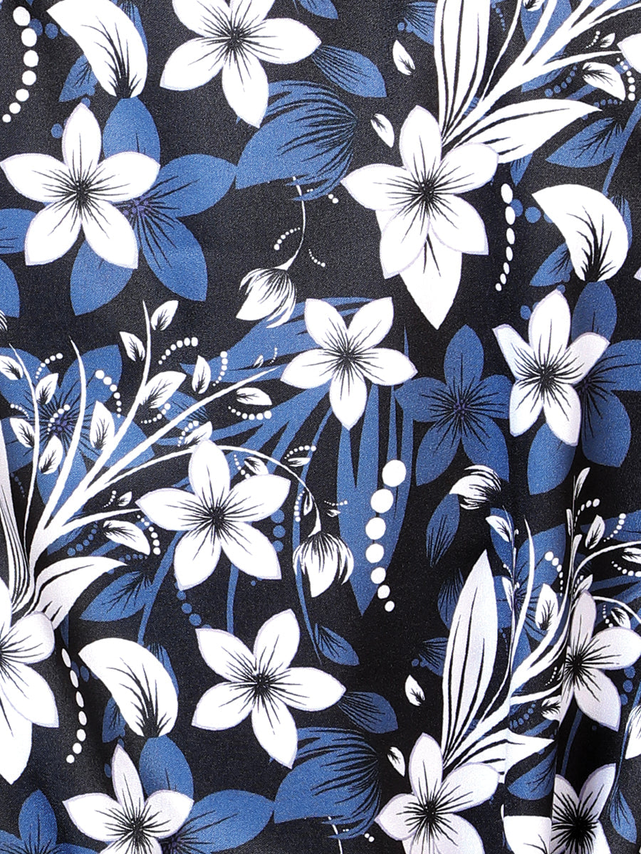 Blue Flower Casual Long Sleeve Shirt 43954 — view 3