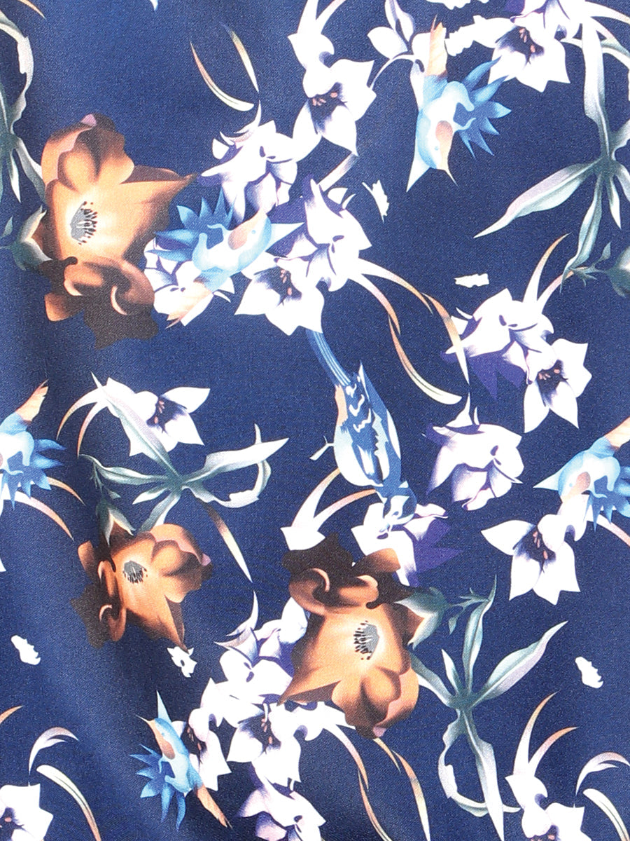 Blue Flowers Casual Long Sleeve Shirt 43957 — view 3