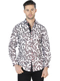 White And Black Casual Long Sleeve Shirt 44055