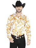 Off White Gold Casual Long Sleeve Shirt 44060
