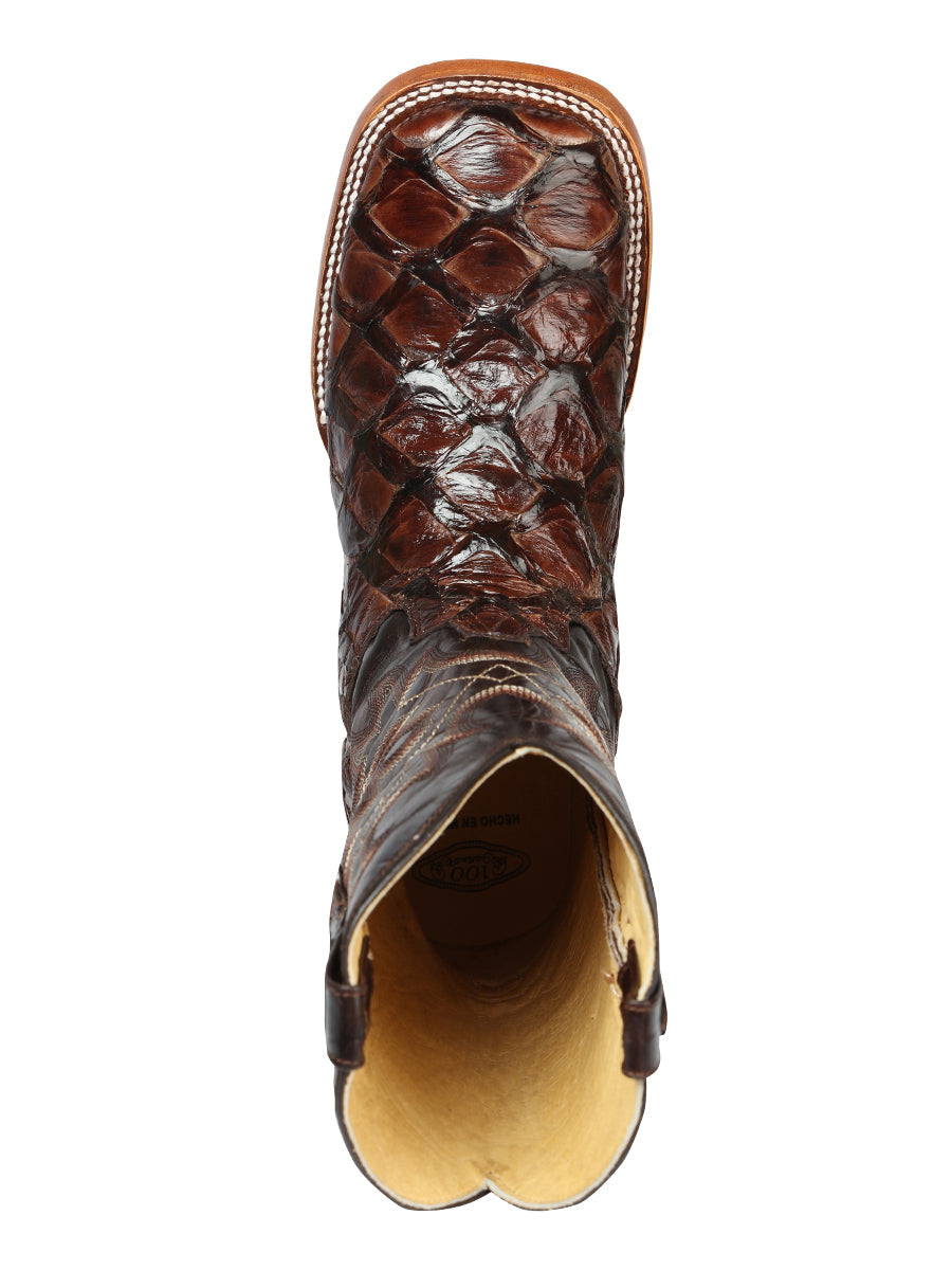El General Men's Exotic Monster Fish Rodeo Boots - Brown 44116 — view 6