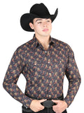 Men's Long Sleeve Western Fashion Snap Button Shirt - Black/Red 44304
