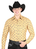 El General Men's Long Sleeve Western Fashion Snap Button Shirt - Yellow 44323