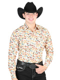 El General Men's Long Sleeve Western Fashion Snap Button Shirt - Khaki 44324