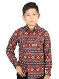 Casual Long-Sleeve Shirt by El General Burgundy 44413