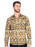 Men’s Long Sleeve Snap Button Western Shirt - Mustard 44417