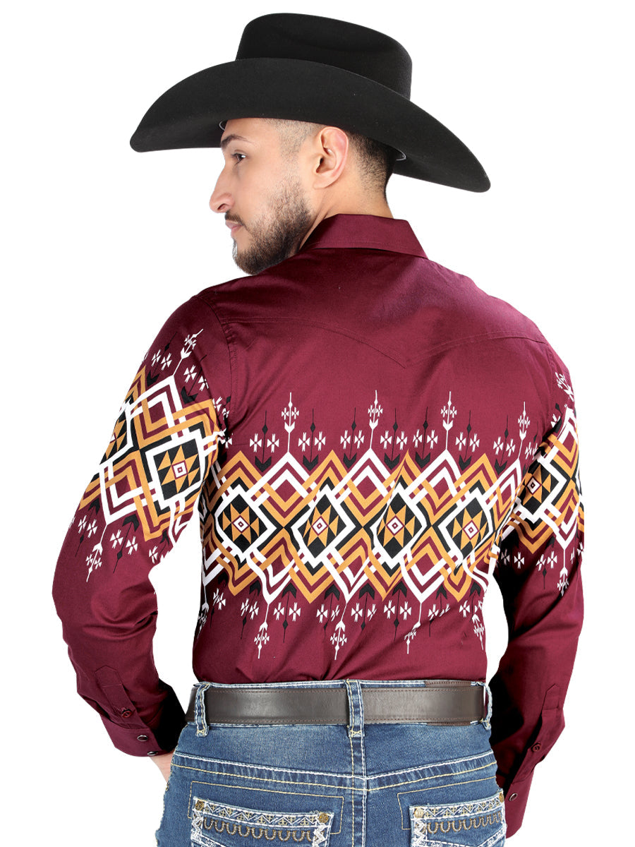 Men’s Long Sleeve Snap Button Western Shirt - Black 44450 — view 2