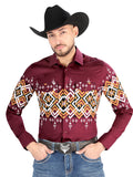 Men’s Long Sleeve Snap Button Western Shirt - Black 44450
